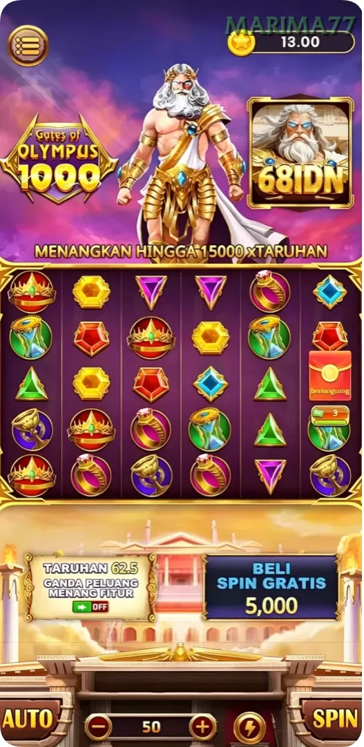 Cuplikan layar KA789 — halaman utama