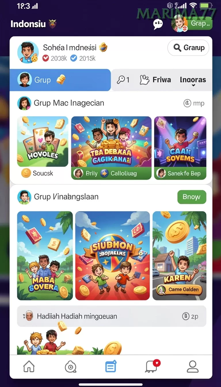 Cuplikan layar PANEN77 — aktivitas
